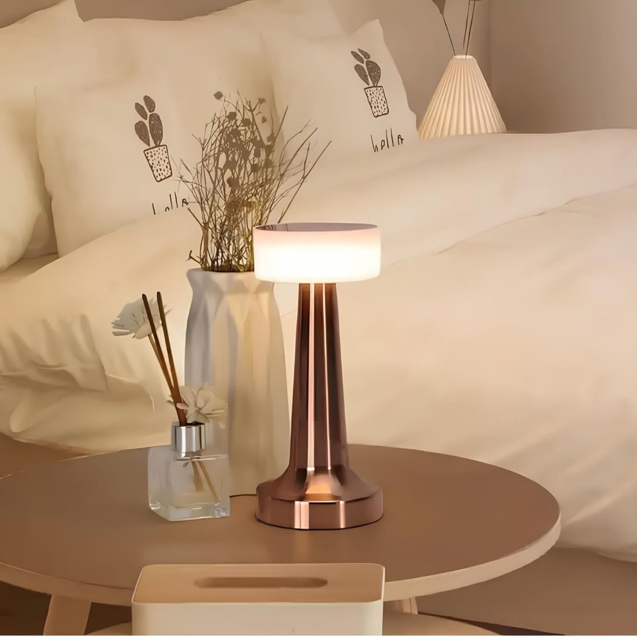 Rose gold and grey table fashion lamp